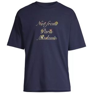 Drôle de Monsieur Not From Paris Madame Floral-Embroidered T-Shirt